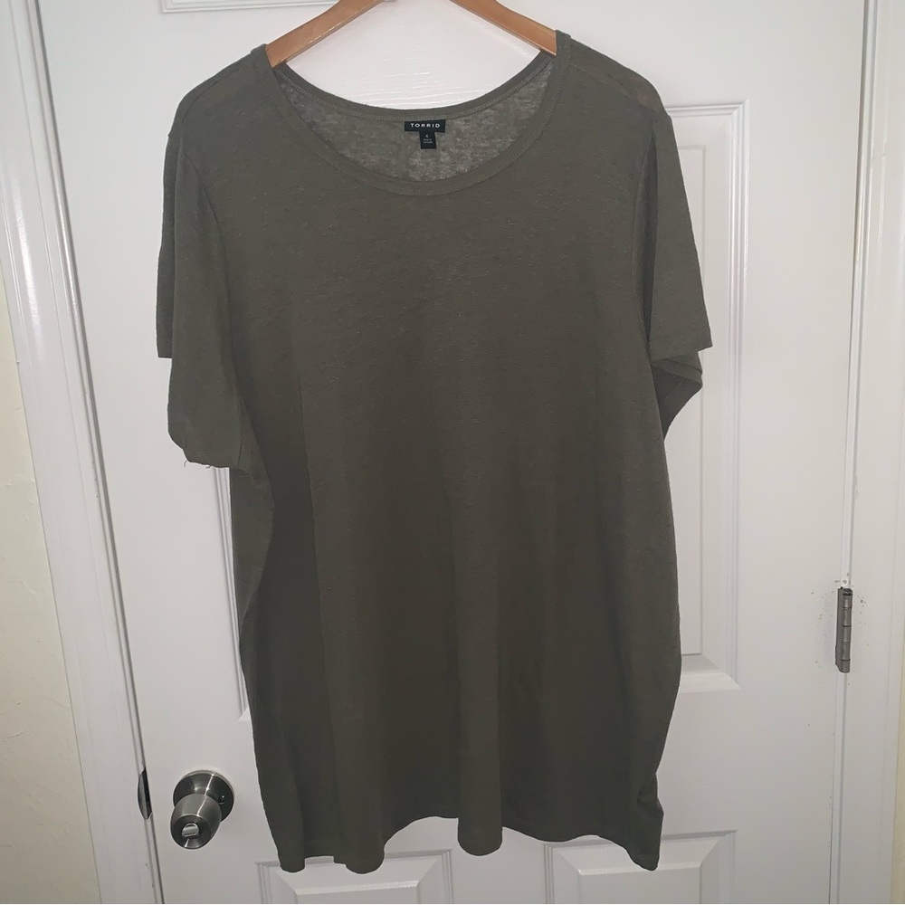 Torrid (Size 4) Green Short Sleeve Shirt